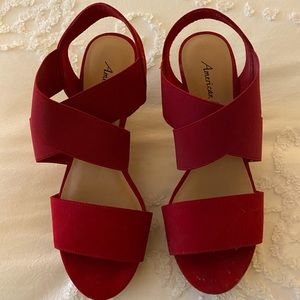 Deep Red Wedge Sandal